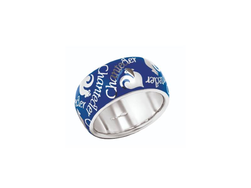 SILVER BAND RING WITH BLUE ENAMEL ET VOILA’ CHANTECLER 32107
