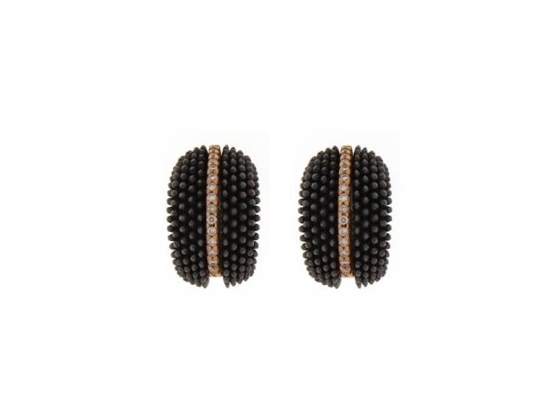 SILVER EARRINGS  WITH ROSE GOLD AND DIAMONDS PESAVENTO HPXLO003