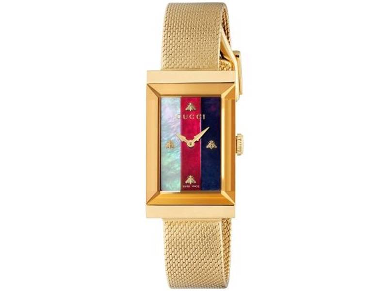 WOMEN’S WATCH STEEL/STEEL GOLD PVD COATING QUARTZ G-FRAME GUCCI YA147410