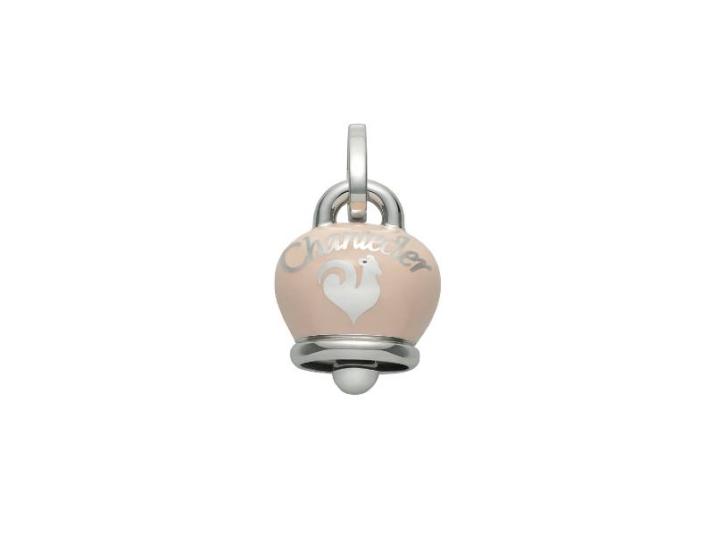 SILVER PENDANT BIG CAMPANELLA (BELL)  WITH PINK ENAMEL ET VOILA ‘CHANTECLER 36409