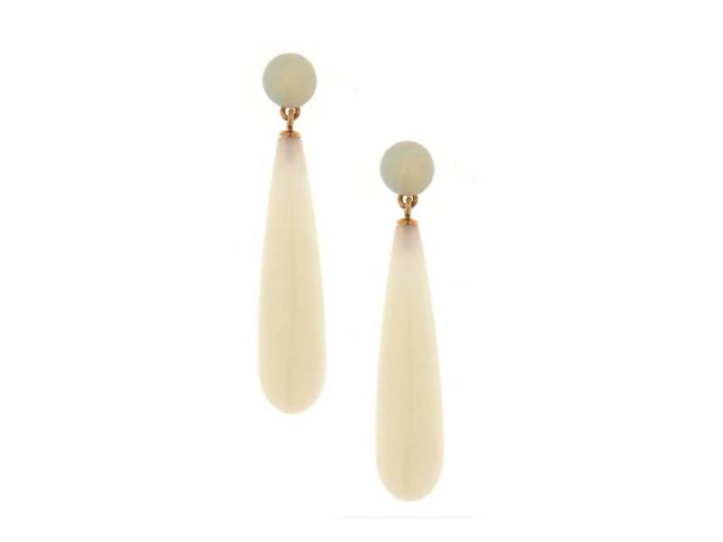 ORECCHINI PENDENTI IN ORO ROSA E OPALE JUNIOR B OOROC