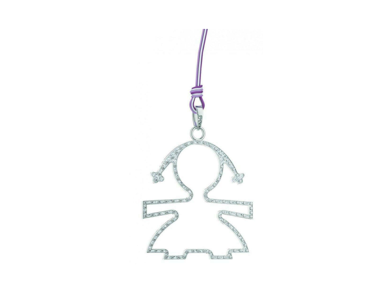CHARM SILHOUETTE BABY GIRL WHITE GOLD AND DIAMONDS LE BEBE ‘LBB091/ F