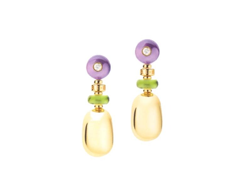 ORECCHINI IN ORO GIALLO DIAMANTI E PIETRE NATURALI MEDITERRANEAN EDEN BULGARI OR855887