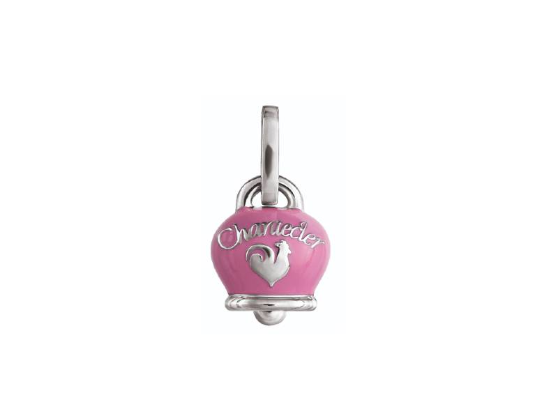 SILVER PENDANT CAMPANELLA (BELL)  WITH PINK ENAMEL ET VOILA ‘CHANTECLER 32318