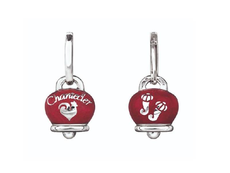 ORECCHINI CAMPANELLA ARGENTO E SMALTO ROSSO ET VOILA’ CHANTECLER 31763