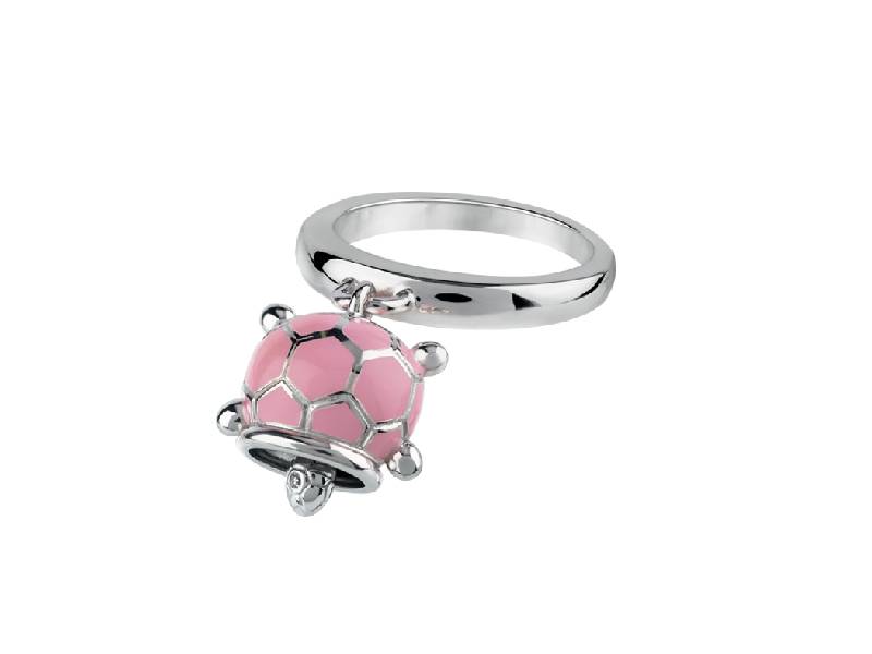 ANELLO TARTARUGA MICRO IN ARGENTO, SMALTO ROSA E DIAMANTE BIANCO ET VOILA’ CHANTECLER 39016