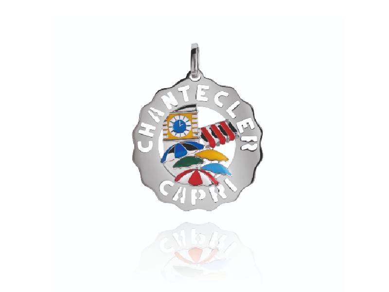 CIONDOLO LOGO GRANDE “CAPRI POP” IN ARGENTO E SMALTI COLORATI ET VOILA’ CHANTECLER 41143