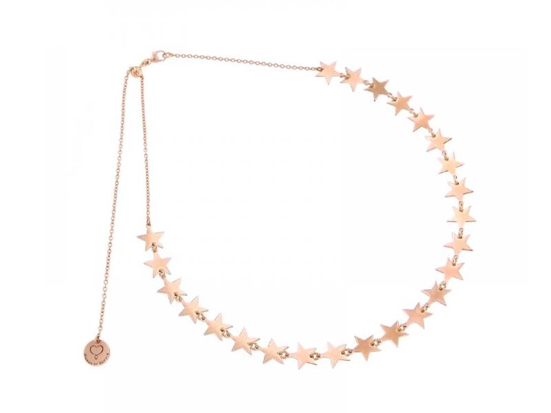 CHOKER IN ARGENTO CON 24 STELLE CUORI,STELLE,QUADRIFOGLI MAMAN ET SOPHIE GH003V24