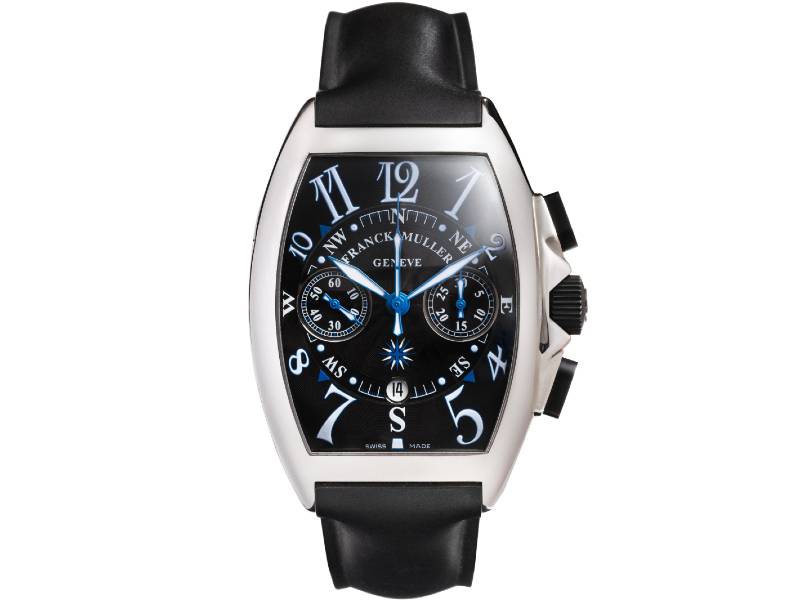 OROLOGIO UOMO AUTOMATICO CRONOGRAFO ACCIAIO/CAUCCIU’ CINTREE CURVEX MARINER COLLECTION L FRANCK MULLER 8080 CC AT MAR