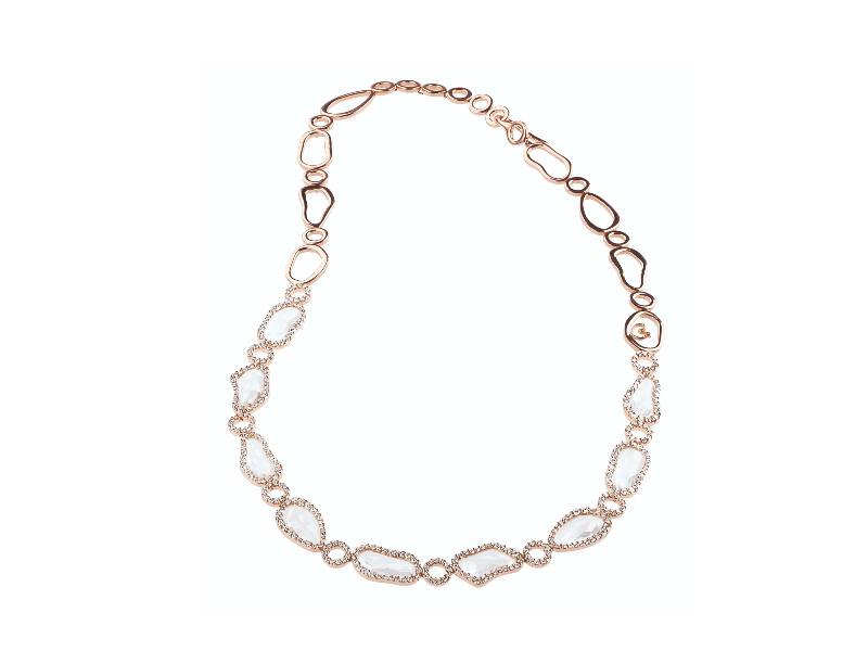 GIROCOLLO IN ORO ROSA 18KT CON DIAMANTI E CRISTALLO DI ZAFFIRO SFACCETTATO ENCHANTE’ CHANTECLER 33591