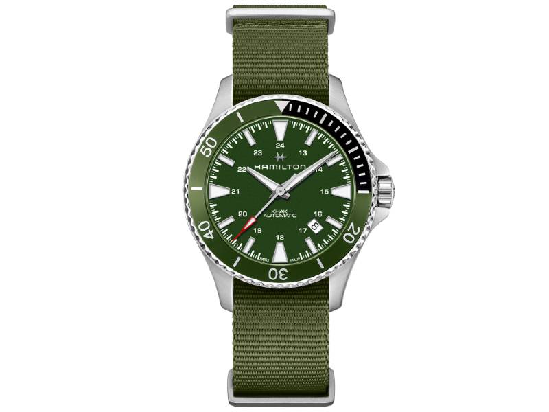 MEN’S AUTOMATIC WATCH STEEL/NATO KHAKI SCUBA HAMILTON H82375961