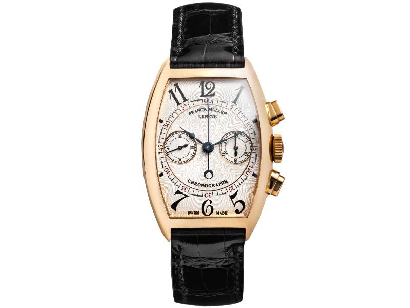 OROLOGIO UOMO MECCANICO CRONOGRAFO ORO GIALLO/PELLE CINTREE CURVEX COLLECTION FRANCK MULLER 5850 CC