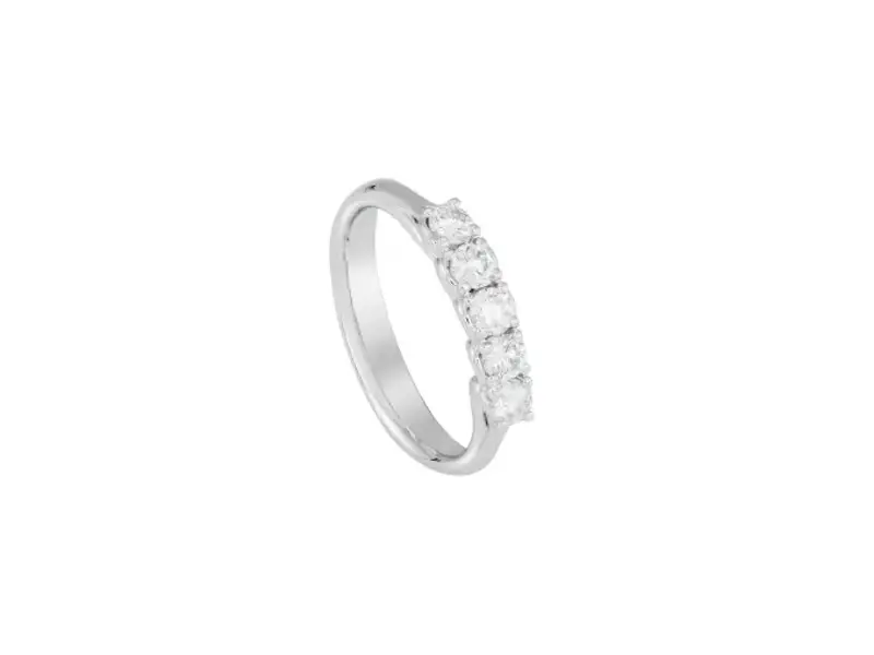 FIVE DIAMONDS RING WHITE GOLD 0.76 F VVSI AR5L024075DI