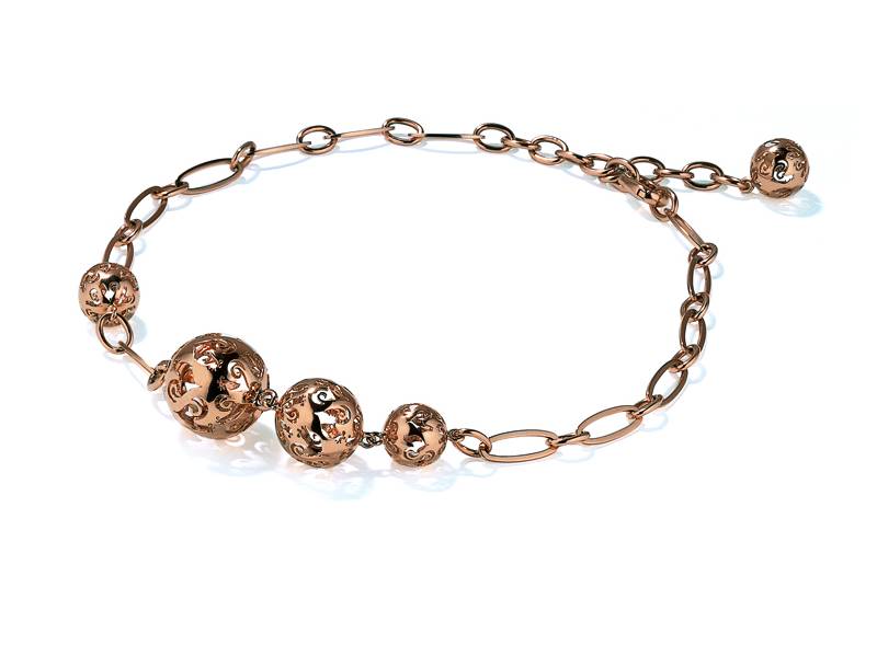 18 KT ROSE GOLD NECKLACE WITH FIVE BALLS J’ò CHANTECLER 26154