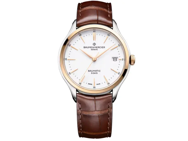 AUTOMATIC MEN’S WATCH STEEL-GOLD/LEATHER CLIFTON BAUME & MERCIER M0A10401
