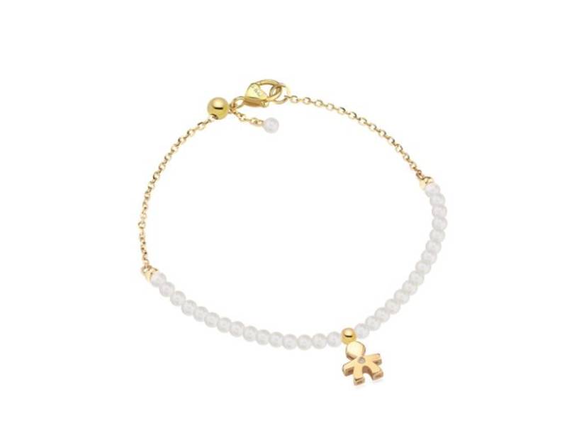BRACCIALE ORO GIALLO 9KT CON PERLE E DIAMANTE BIMBO LE PERLE LE BEBE’ LBB822