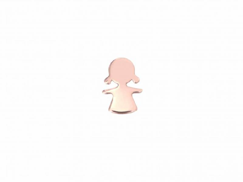 SINGLE STUD EARRING WITH LITTLE GIRL SHAPE MADE WITH ROSE GOLD AURUM MAMAN ET SOPHIE ORBAM4X