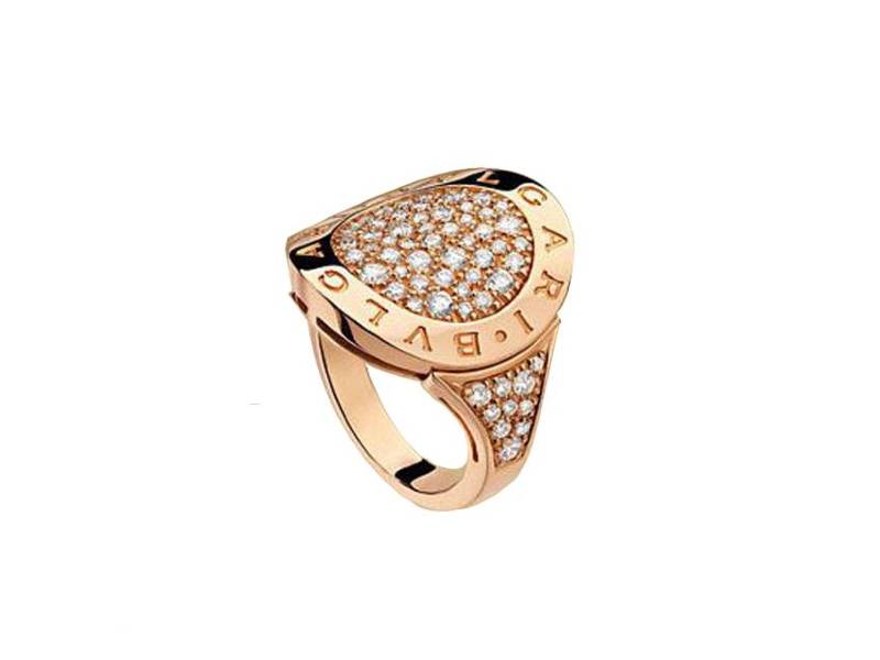 ANELLO IN ORO ROSA E PAVE’ DI DIAMANTI BVLGARI BVLGARI BULGARI AN854862