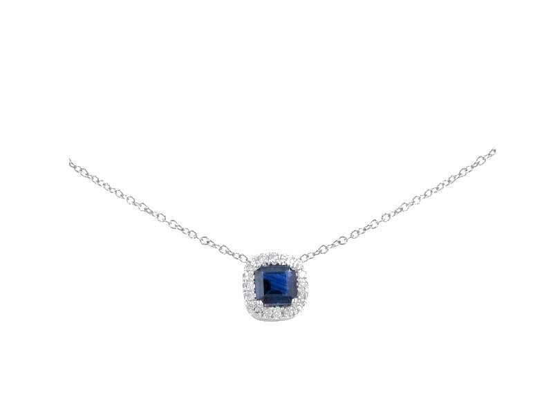18KT WHITE GOLD PENDANT WITH DIAMONDS AND SAPPHIRE COLORE GIANNI CARITA’ FC1314/OBZ