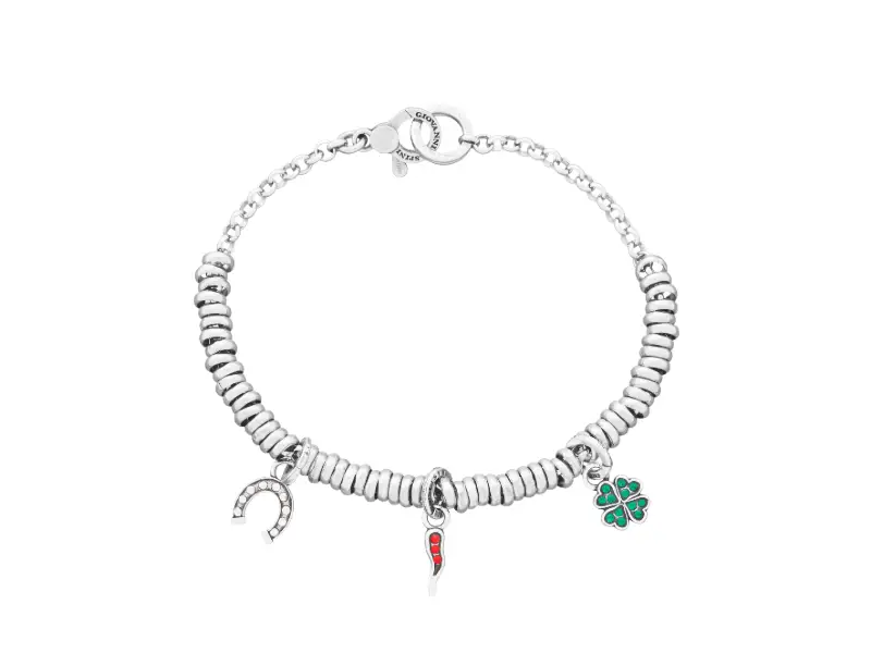 BRACCIALE ARGENTO CHARMS LUCKY CRYSTAL GIOVANNI RASPINI 12209