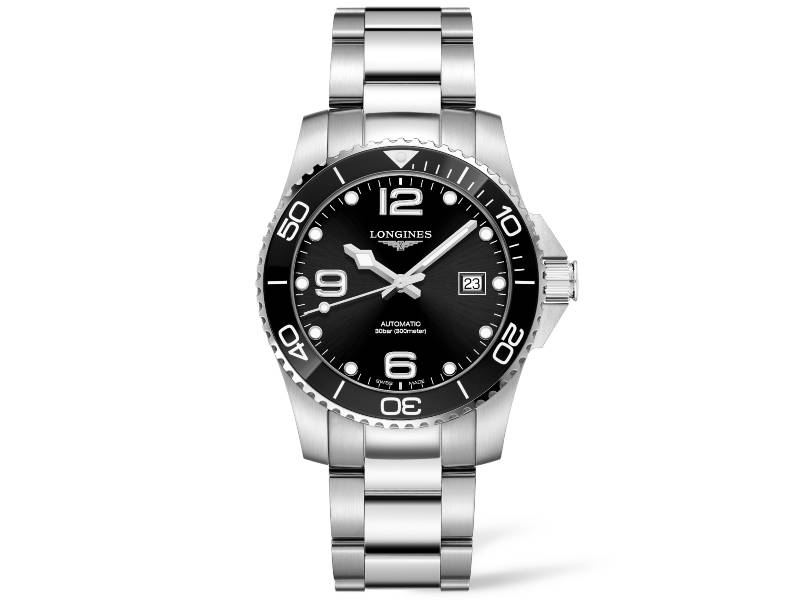 AUTOMATIC MEN’S WATCH STAINLESS STEEL/ STAINLESS STEEL CERAMIC BEZEL HYDROCONQUEST LONGINES L3.781.4.56.6