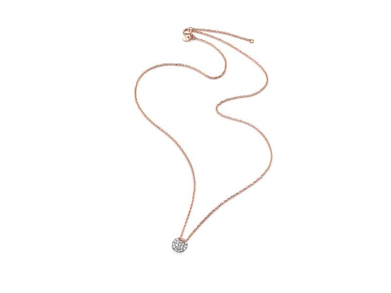 GIROCOLLO IN ORO ROSA E  PAVE’ DIAMANTI SMALL WHITE DIAMONDS BURATO BO156