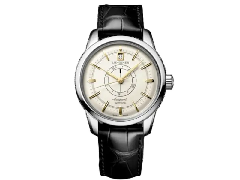 OROLOGIO UOMO AUTOMATICO ACCIAIO/PELLE CON RISERVA DI CARICA AL CENTRO CONQUEST HERITAGE LONGINES L1.648.4.78.2