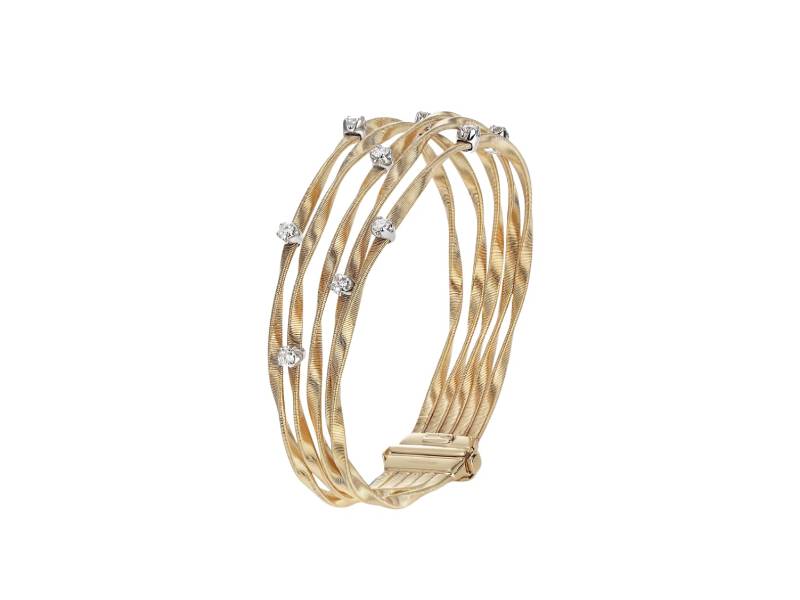 BRACCIALE IN ORO GIALLO A CINQUE FILI CON DIAMANTI MARRAKECH MARCO BICEGO BG340-B
