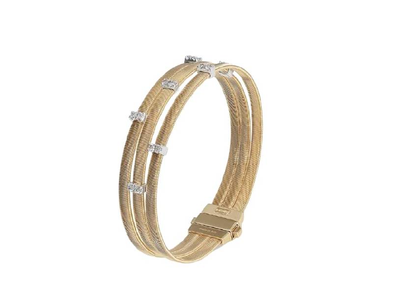 BRACCIALE ORO GIALLO E DIAMANTI A TRE FILI – MARCO BICEGO – MASAI- BG805 B YW