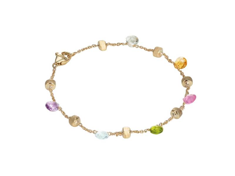 18KT YELLOW GOLD BRACELET WITH MULTICOLOURED GEMSTONES PARADISE MARCO BICEGO BB765-MIX01