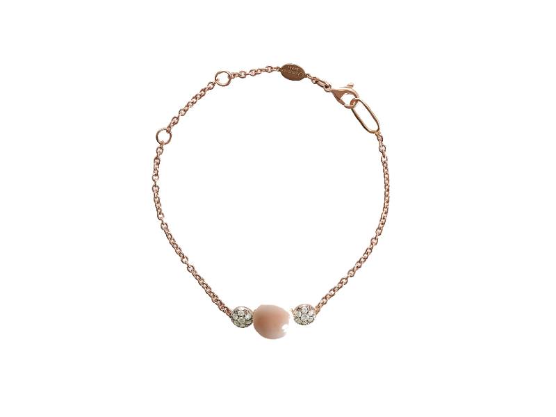 BRACCIALE ORO ROSA E CORALLO ROSA CON DIAMANTI BON BON CHANTECLER 37998