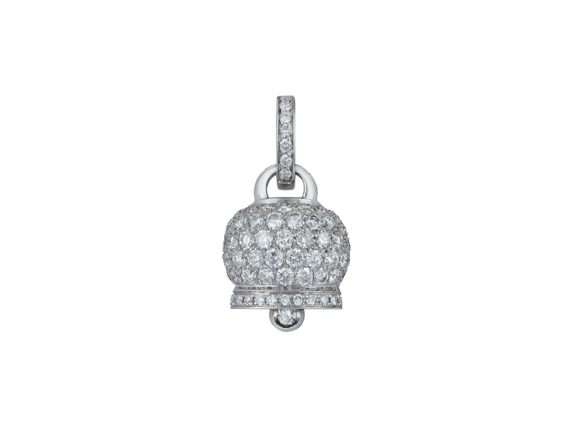18KT WHITE GOLD CAMPANELLA CHARM WITH DIAMONDS CAMPANELLE CHANTECLER 19465/17706