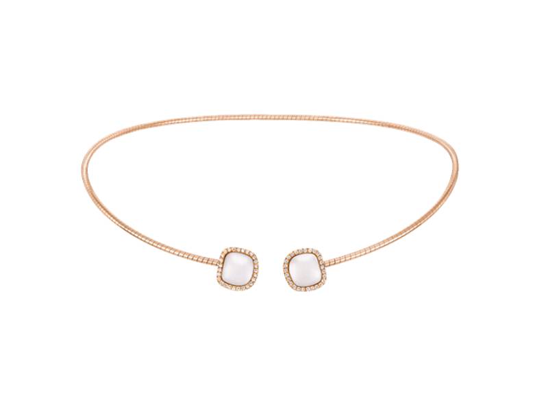CHOKER IN ORO ROSA, DIAMANTI E KOGOLONG ENCHANTE’ CHANTECLER 41667
