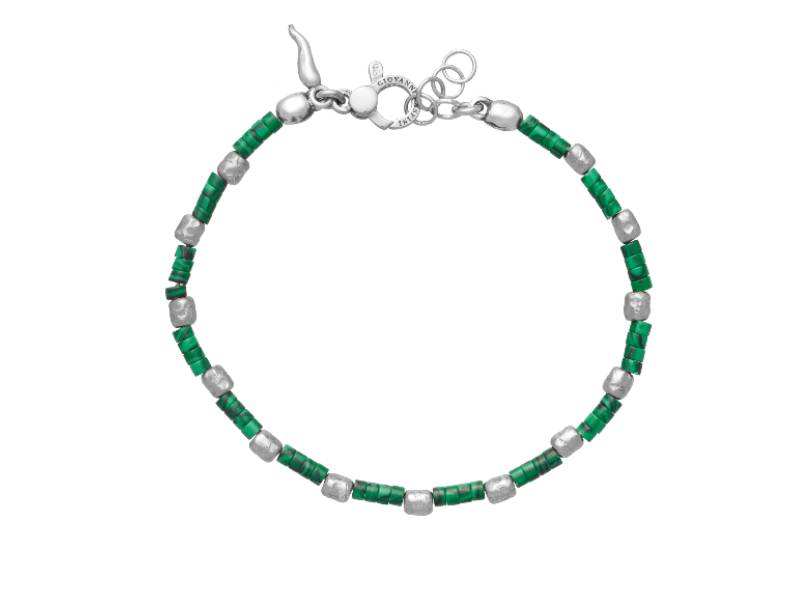 MEN’S SILVER BRACELET WITH MALACHITE TANGO GIOVANNI RASPINI 11360L