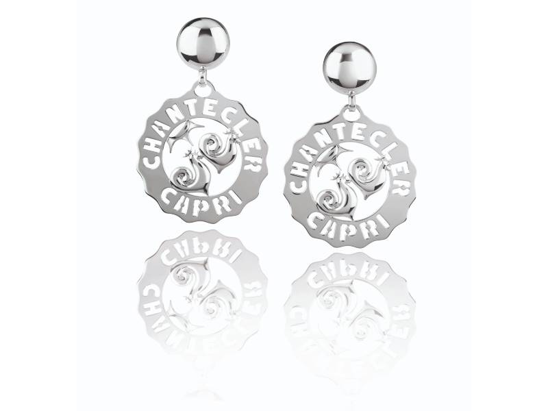ORECCHINI LOGO PICCOLI GALLI E SOLE IN ARGENTO ET VOILA’ CHANTECLER 38916