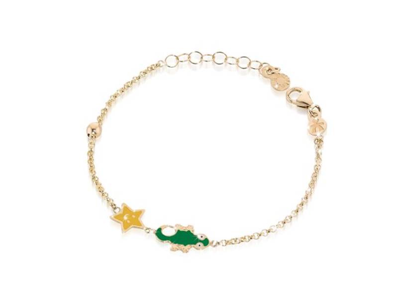 BRACCIALE FORTUNA ORO GIALLO 9KT GECO E STELLINA PRIMEGIOIE LE BEBE’ PMG036
