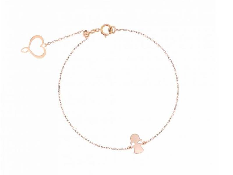 AURUM BRACELET WITH LITTLE GIRL SHAPE IN 18 CARAT ROSE GOLD MAMAN ET SOPHIE BPBAMX