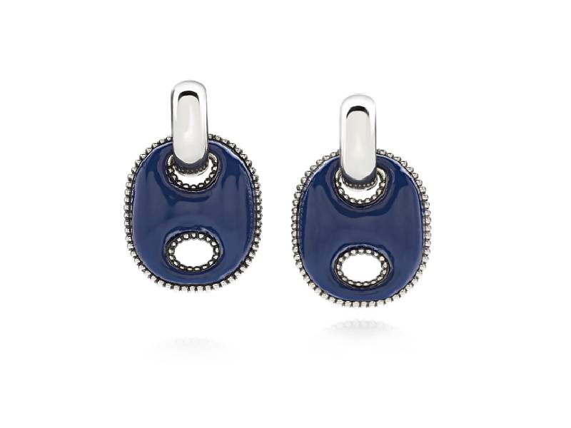 ORECCHINI CAPRINESS MAGLIA MARINA IN ARGENTO E SMALTO BLU CHANTECLER 40189
