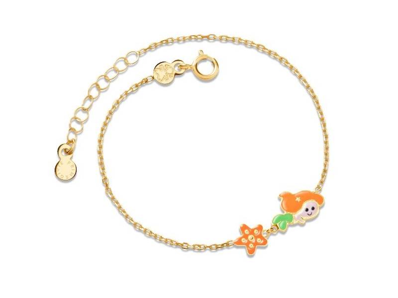 BRACCIALE FIABE ORO GIALLO 9KT SIRENETTA E STELLA MARINA PRIMEGIOIE LE BEBE’ PMG091