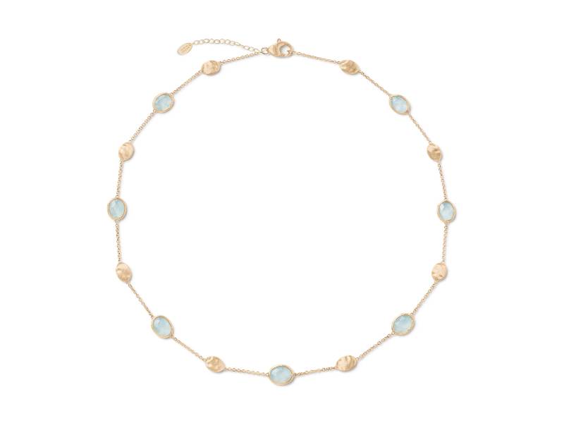 GIROCOLLO IN ORO GIALLO CON OVALINE E ACQUAMARINE SIVIGLIA MARCO BICEGO CB1874-E-AQ01