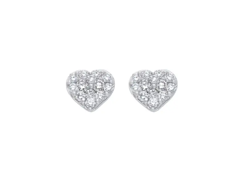18KT WHITE GOLD HEART EARRINGS WITH DIAMONDS JUNIOR B JB166231
