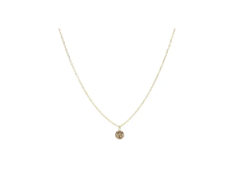 GIROCOLLO IN ORO GIALLO 18KT CON DIAMANTE BROWN 0.13 CT DIAMANTE NUDO MAMAN ET SOPHIE GCNUD13BW