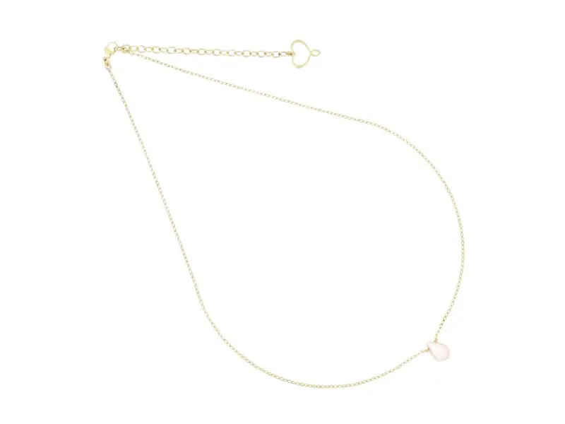 GIROCOLLO IN ARGENTO GALVANICA ORO GIALLO CON GOCCIA IN QUARZO ROSA GOCCE MAMAN ET SOPHIE GCGCC1QR