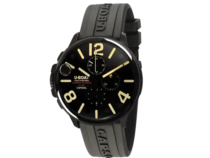 OROLOGIO UOMO QUARZO ACCIAO-DLC/GOMMA CRONOGRAFO CAPSOIL U-BOAT 8109-D