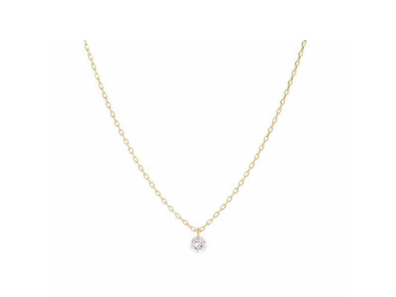 GIROCOLLO IN ORO GIALLO CON DIAMANTE TAGLIO BRILLANTE DIAMANTE NUDO MAMAN ET SOPHIE GCNUD05