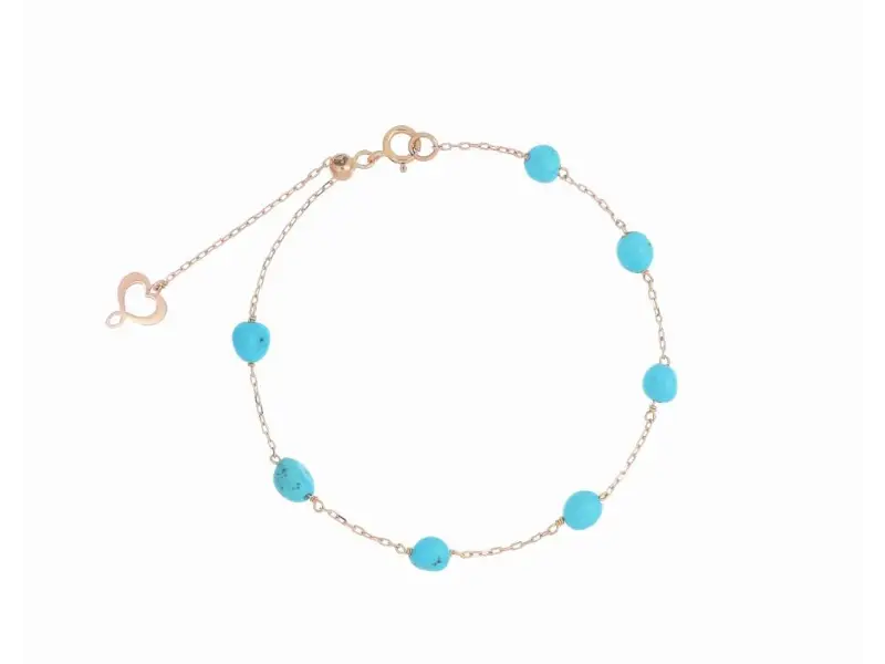 BRACCIALE IN ORO ROSA CON TURCHESI MAMAN ET SOPHIE BPPTATU