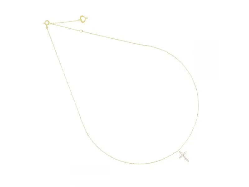GIROCOLLO IN ORO GIALLO 18KT CON CROCE CENTRALE IN PAVE’ DI DIAMANTI BRILLANDO MAMAN ET SOPHIE GCBRLCRGB