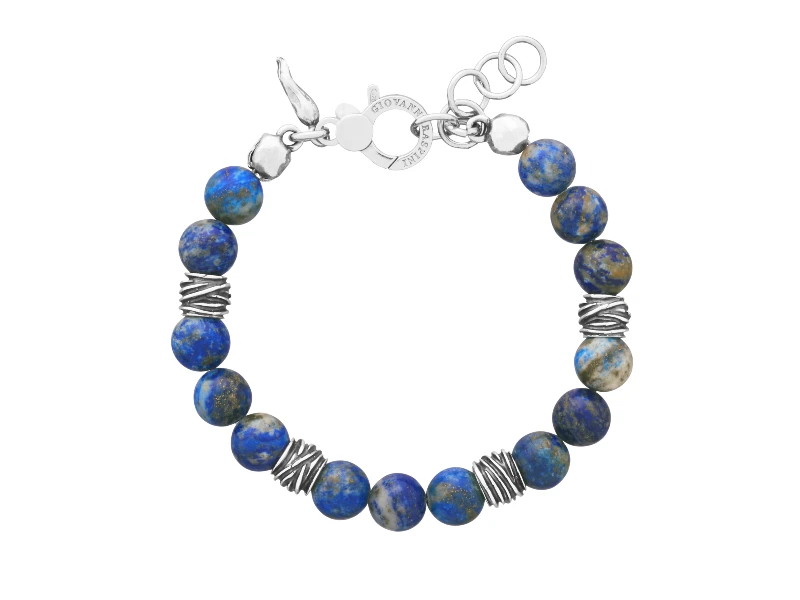 MEN’S BRACELET SILVER AND LAPIS LAZULI BIG TANGO GIOVANNI RASPINI 12215L