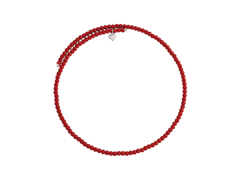 CHOKER CON SFERE DI BIORESINA COLOR CORALLO E ARGENTO ET VOILA’ CHANTECLER 44028