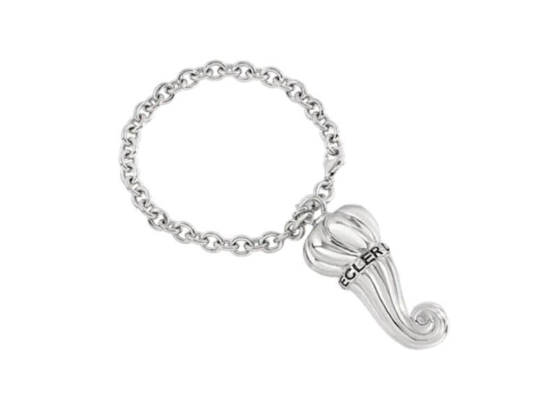 PORTACHIAVI CORNO GRANDE IN ARGENTO CON UN DIAMANTE ET VOILA’ CHANTECLER 44059